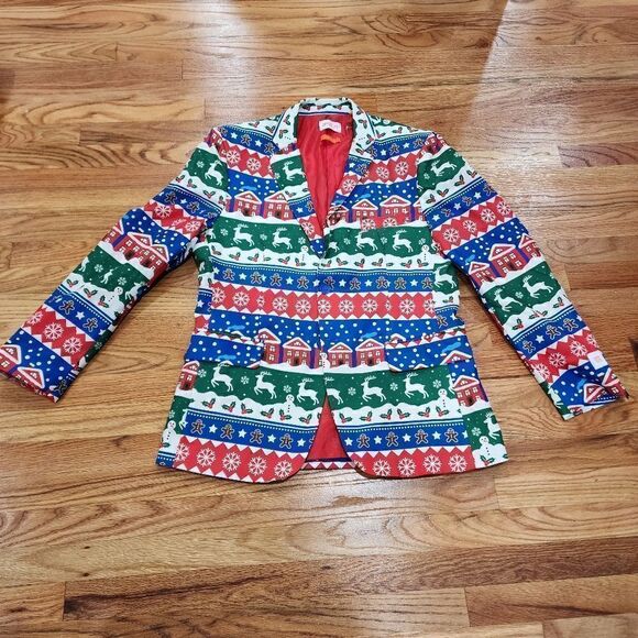 Men's Oppo Suits Christmas Blazer Suit Size L - Picture 1 of 5